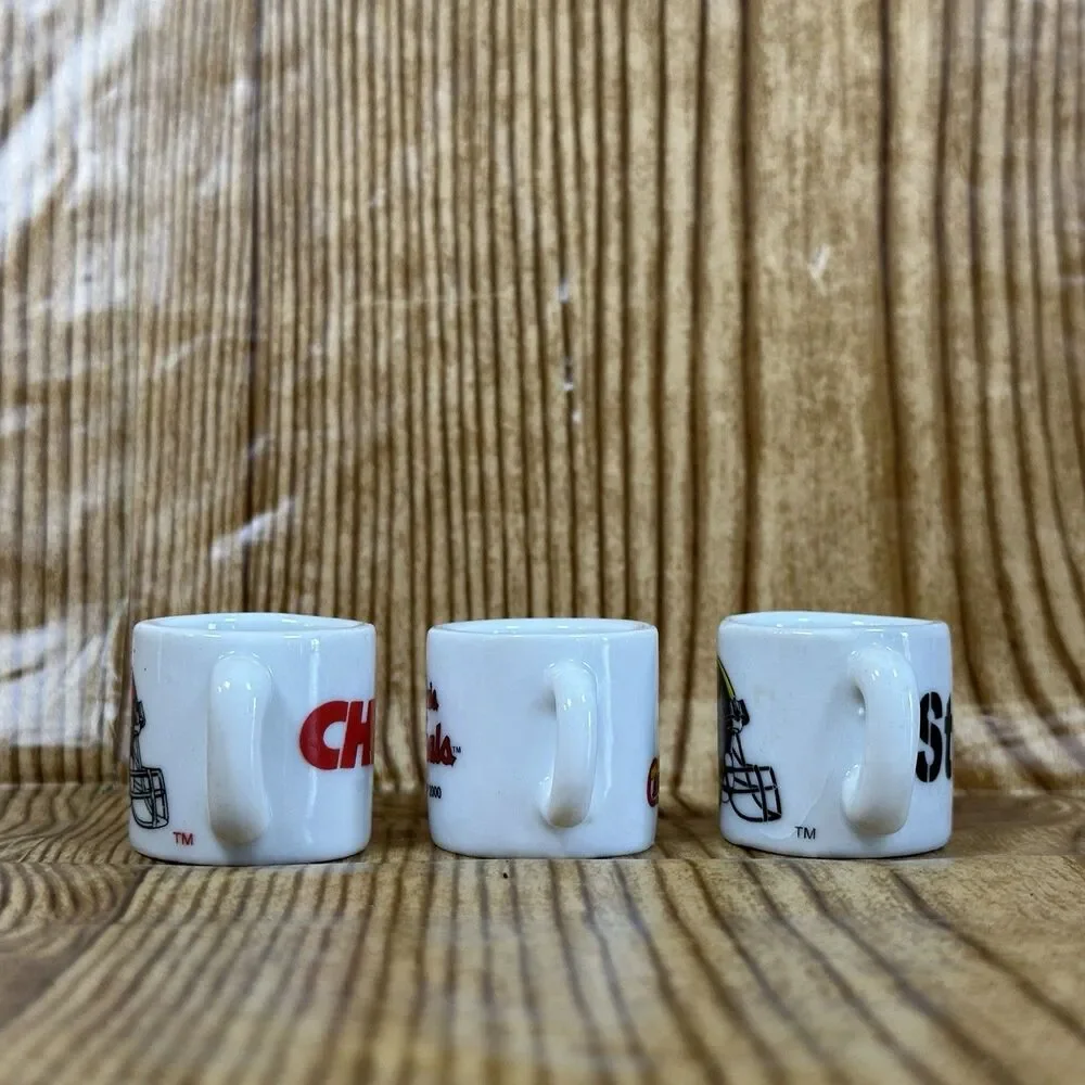 NFL Football Teams Mini Miniature Ceramic‎ Coffee Mugs Team Logo Cups Lot Of 9